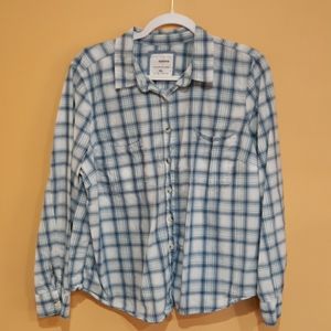 Sonoma blue and white flannel